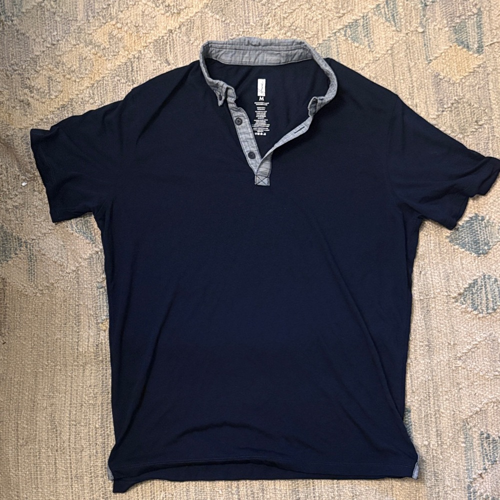 Howe Navy Polo with Charcoal Collar